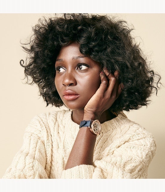 Fossil  Original Boyfriend Automatic Navy Leather Watch ME3086