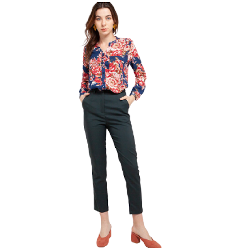Floral Navy Rayon Blouse 3