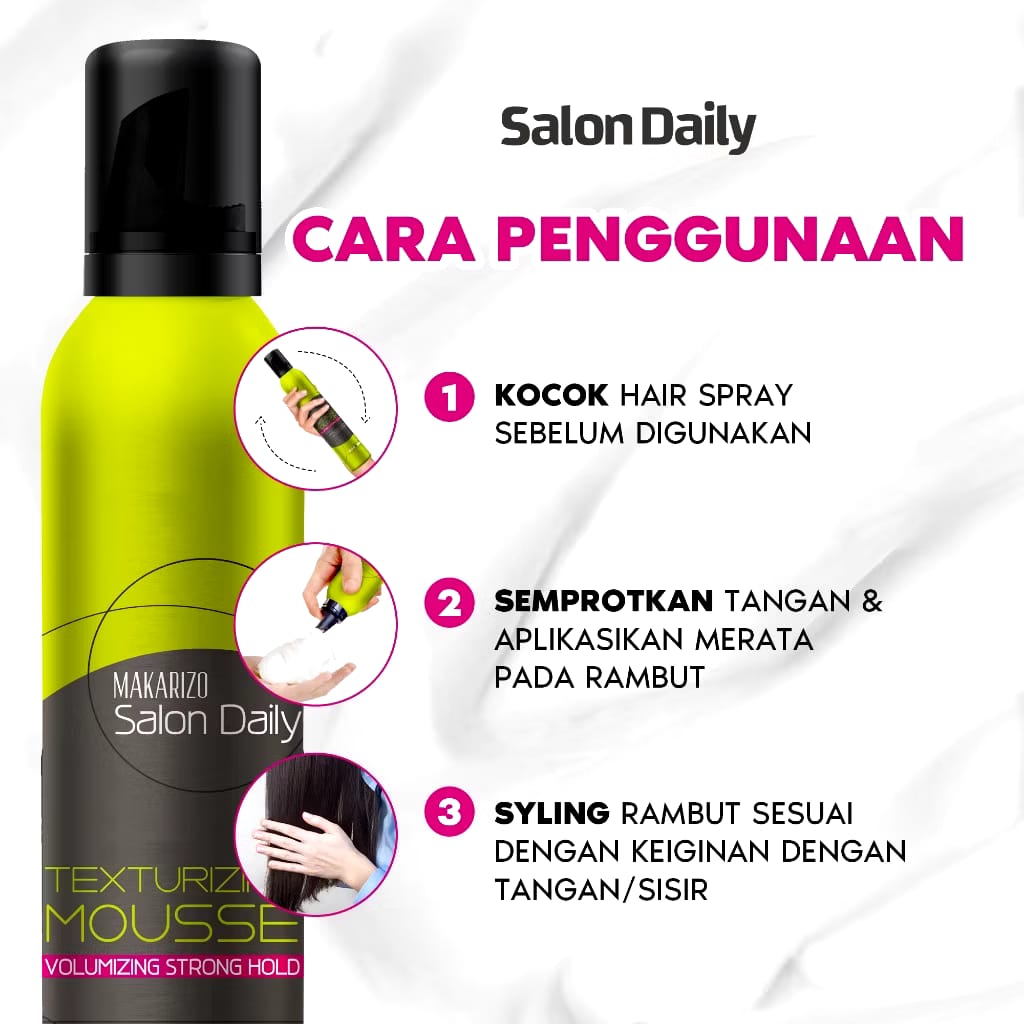 Akasha Wira International Makarizo Professional Salon Daily Texturizing Mousse Volumizing Strong Hold