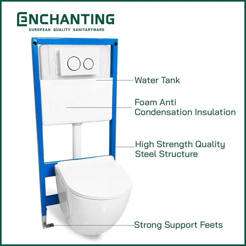 Bangunan Jaya Cemerlang Enchanting Wall Hung Toilet  E1365