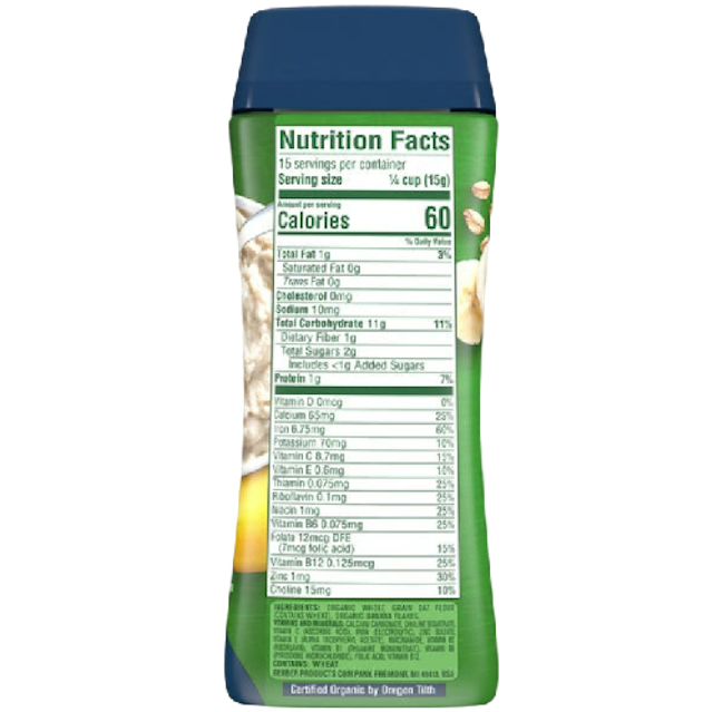 Gerber Organic Oatmeal Banana Cereal