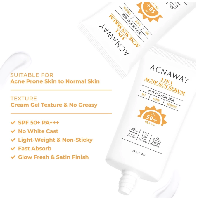 Nayue Kosmetik Indonesia ACNAWAY 3 in 1 Acne Sun Serum Sunscreen