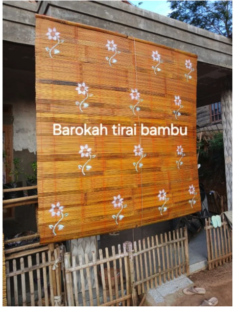  Tirai Bambu Gulung Motif Bunga Matahari