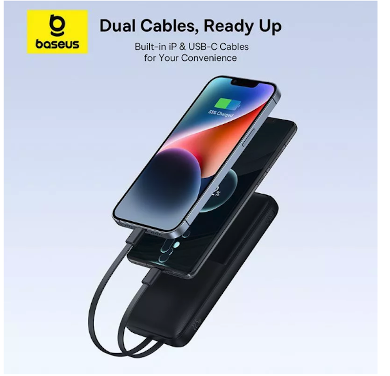 Baseus Lipow Dual-Cable Power Bank 20000mAh