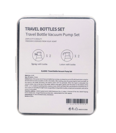  KKV SLADKO Travel Bottle Vacuum Pump Set