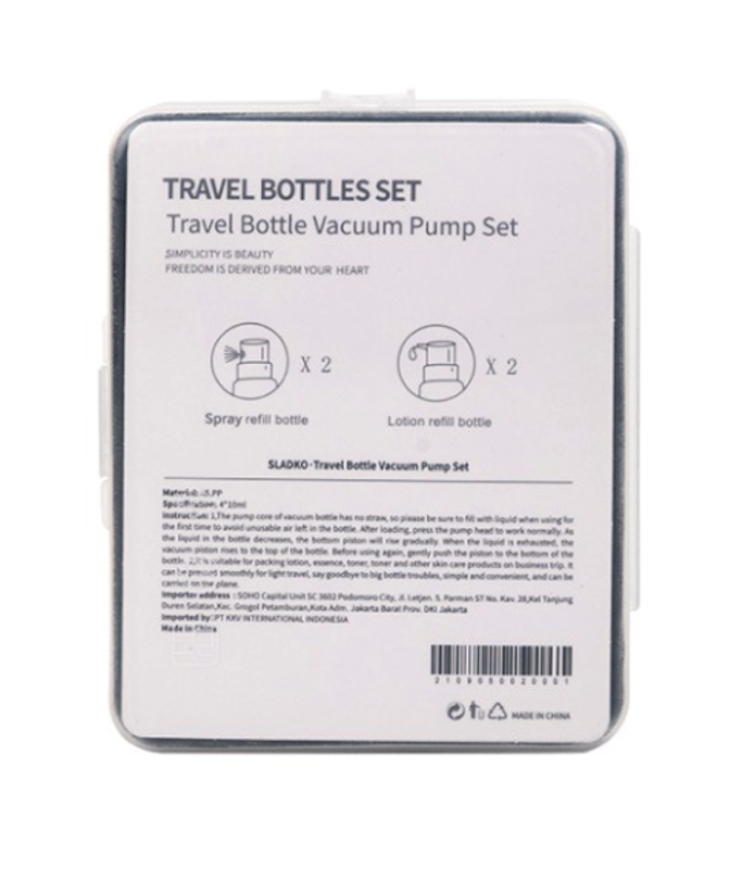 KKV SLADKO Travel Bottle Vacuum Pump Set 4