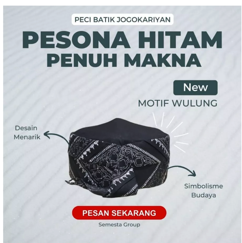 Peci Batik Jogokariyan Motif Wulung 2