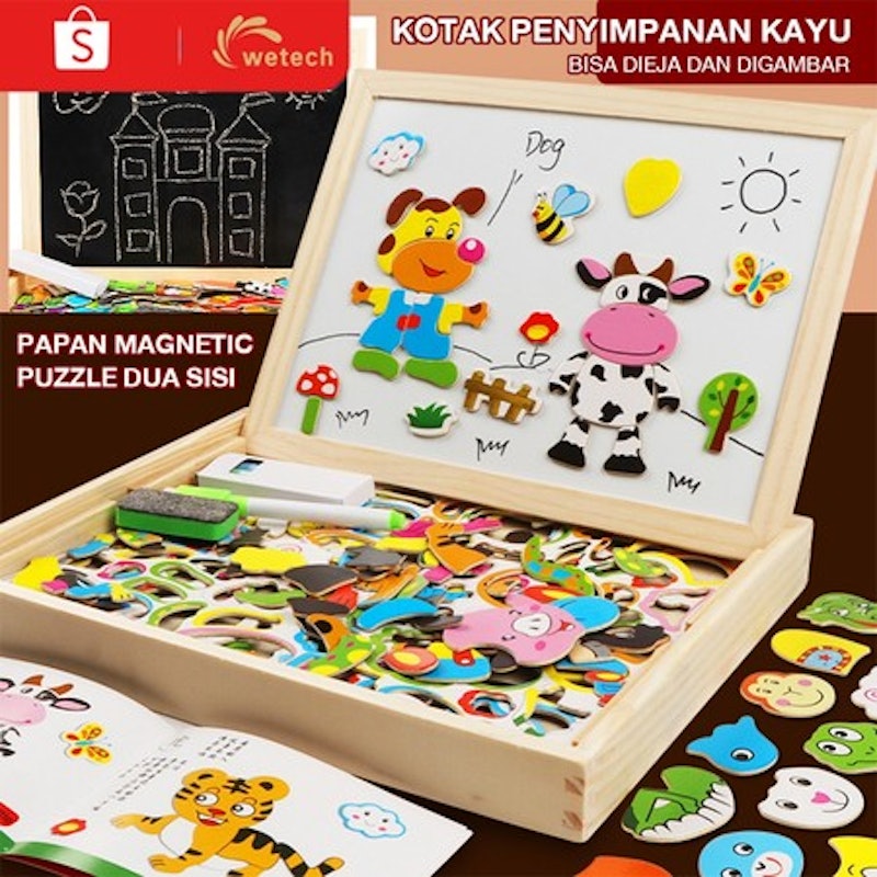 Educational Magnetic Puzzle Board (100 Pcs) 2