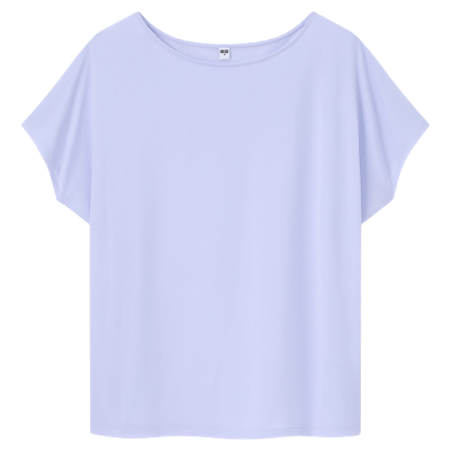 WOMEN T-Shirt Drape Crew Neck Lengan Pendek 4