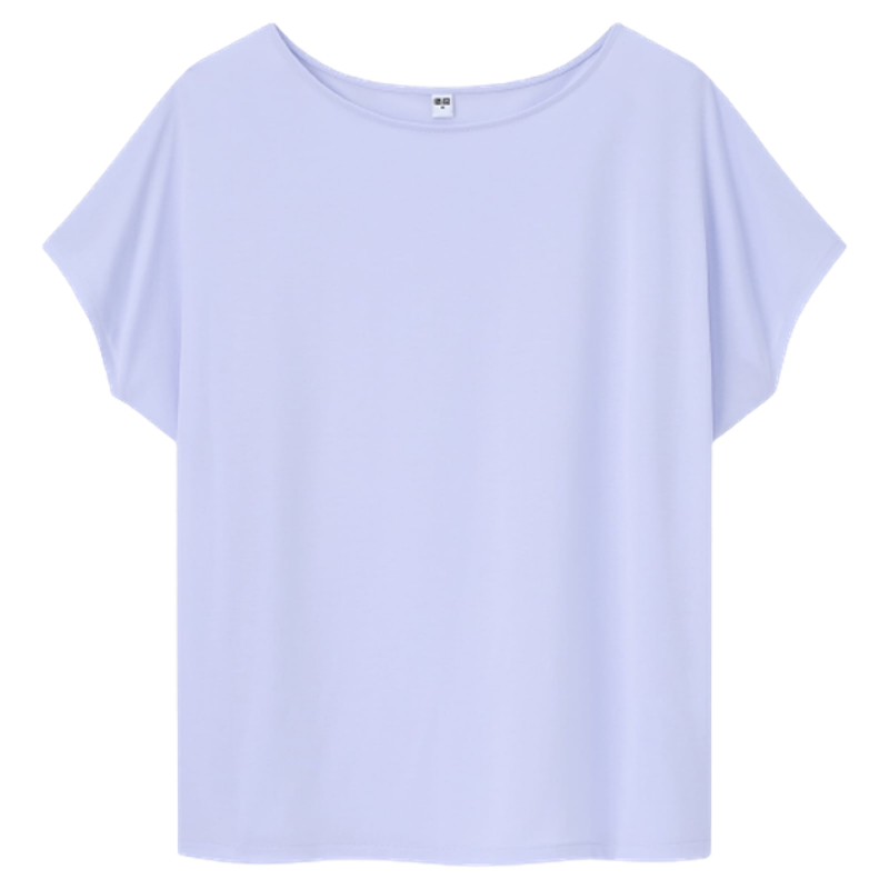 WOMEN T-Shirt Drape Crew Neck Lengan Pendek 4