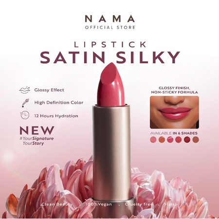 NAMA Beauty Satin Silky Lipstick 25 Peach Melba