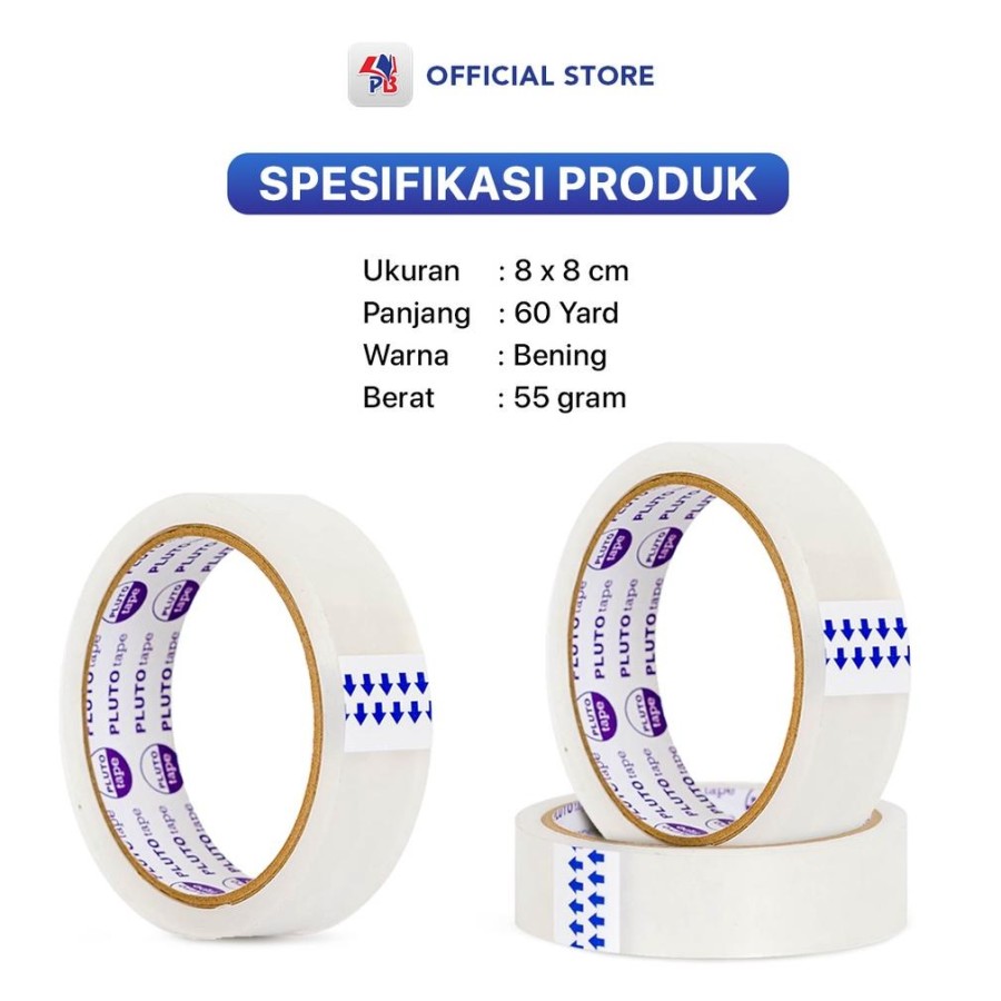  Pluto Selotape Bening 24 mm x 60 yard