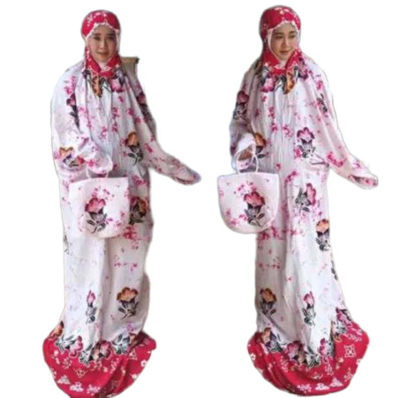 Mukena Batik Cap Hitam Encim Bunga Pekalongan 3
