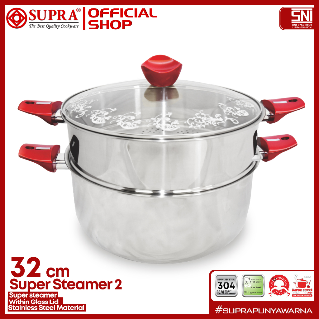 Supra Teratai Metal Supra Super Steamer Within Glass Lid