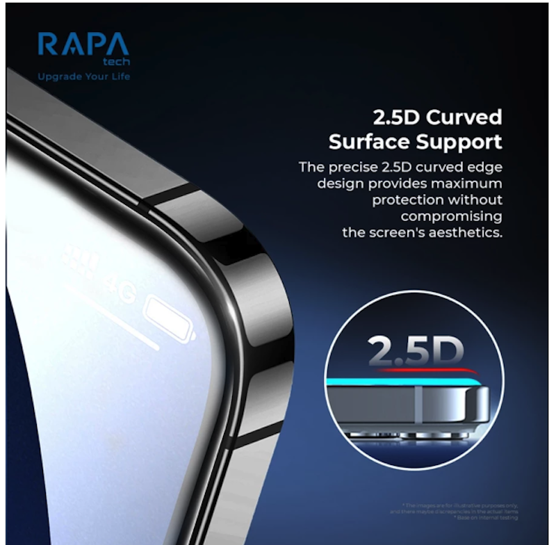 RAPA tech Premium Tempered Glass for iPhone EasyFit 4