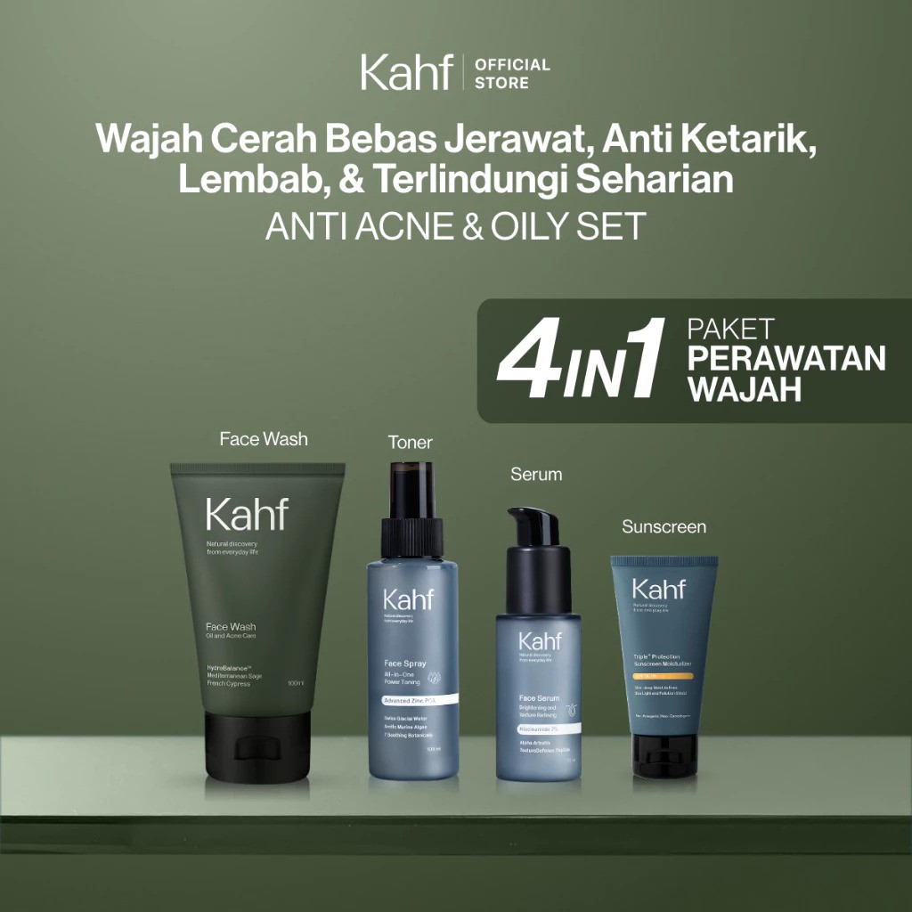 Paragon Technology and Innovation Kahf 4in1 Paket Perawatan Wajah New Serum Acne & Oily