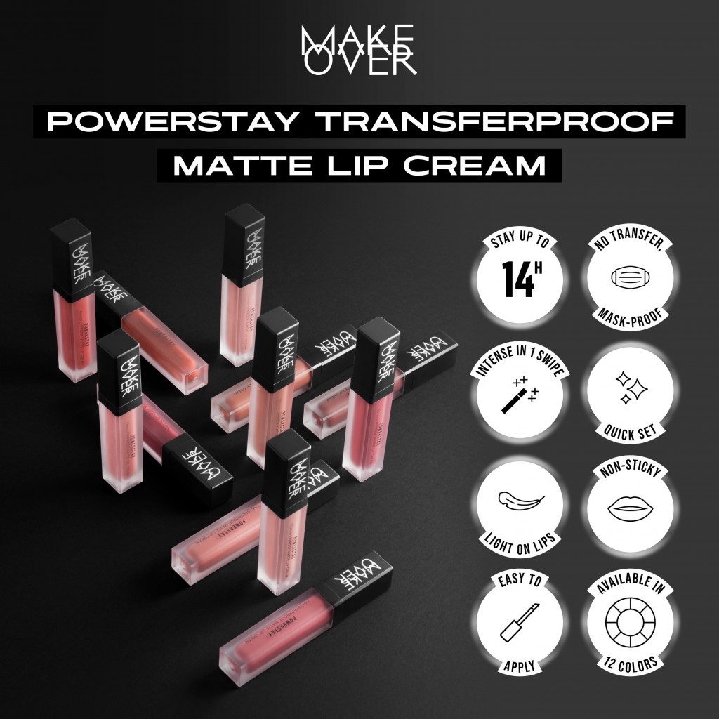 MAKE OVER Powerstay Transferproof Matte Lip Cream B06 Powerful