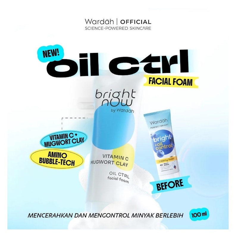 Wardah Bright Now Vitamin C Mugwort Clay Oil Ctrl Facial Foam
