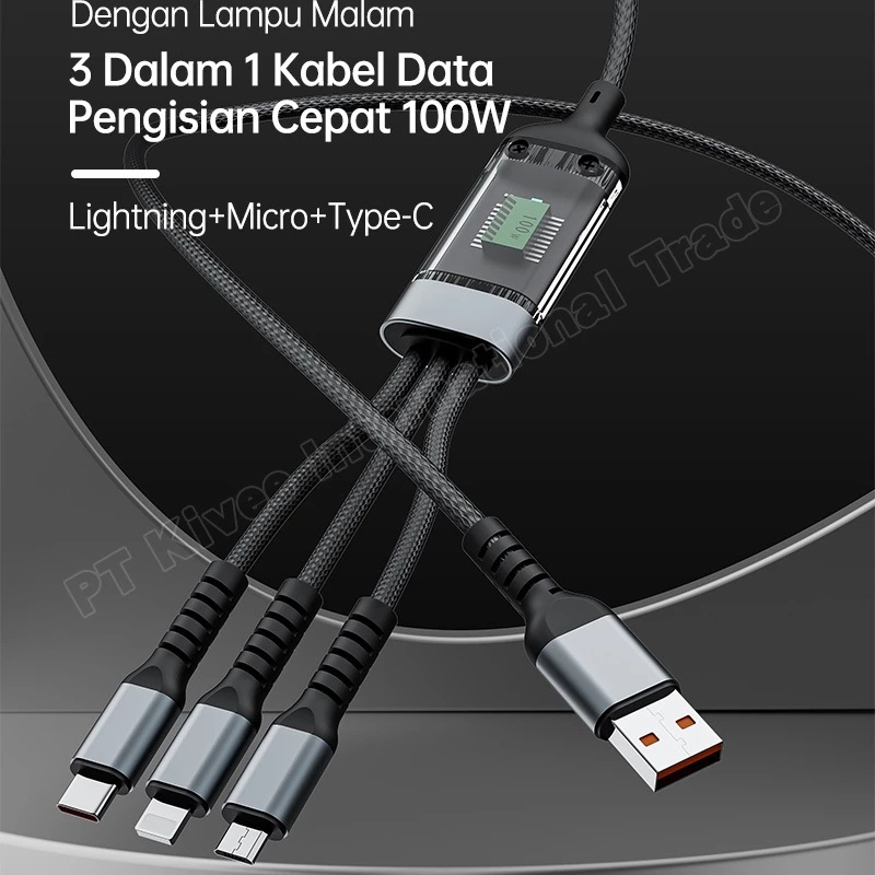 Kivee International Trade Kivee 3-in-1 Kabel Data 100W KV-CH027 