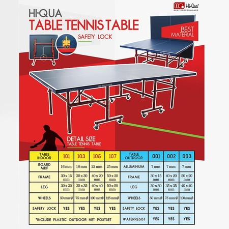 HiQua Sports Indonesia Hi-Qua Meja PingPong Type 103 