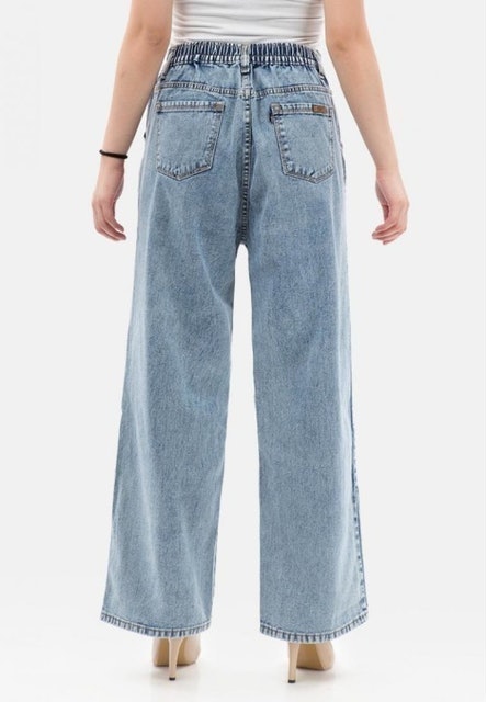 MKY Clothing Elastic Waist Culotte Jeans