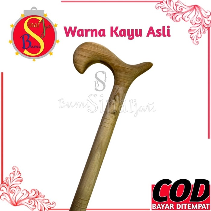  Tongkat Jalan Kayu Jati Asli