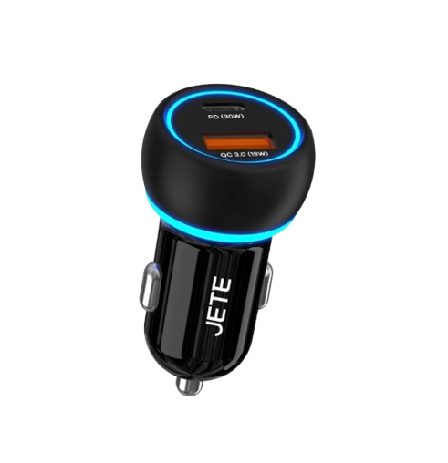 JETE J6 Car Charger Dual Output 48W with LED Light 