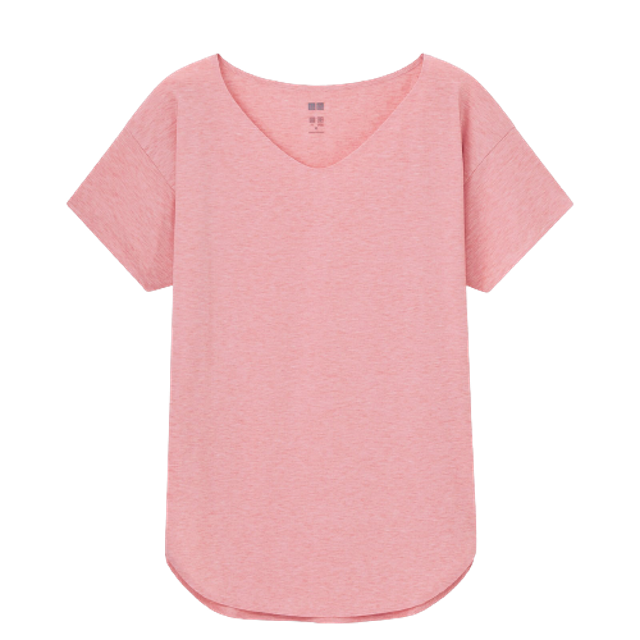 Women AIRism T-Shirt Panjang Seamless V Neck 1