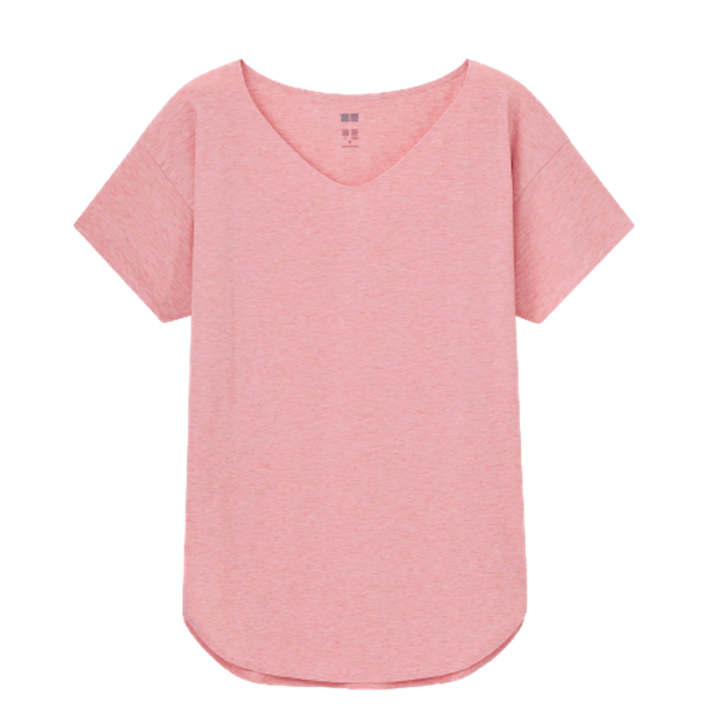 Women AIRism T-Shirt Panjang Seamless V Neck 1