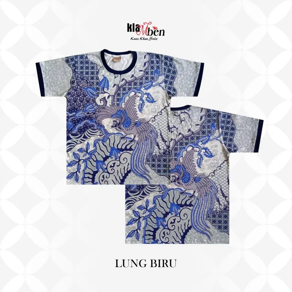 Klamben Klamben Kaos Oblong Couple Keluarga Batik Lung Biru