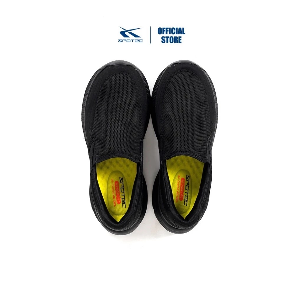 Spotec Walking Fiat Sepatu Sneakers Slip-On Hitam Hitam 5