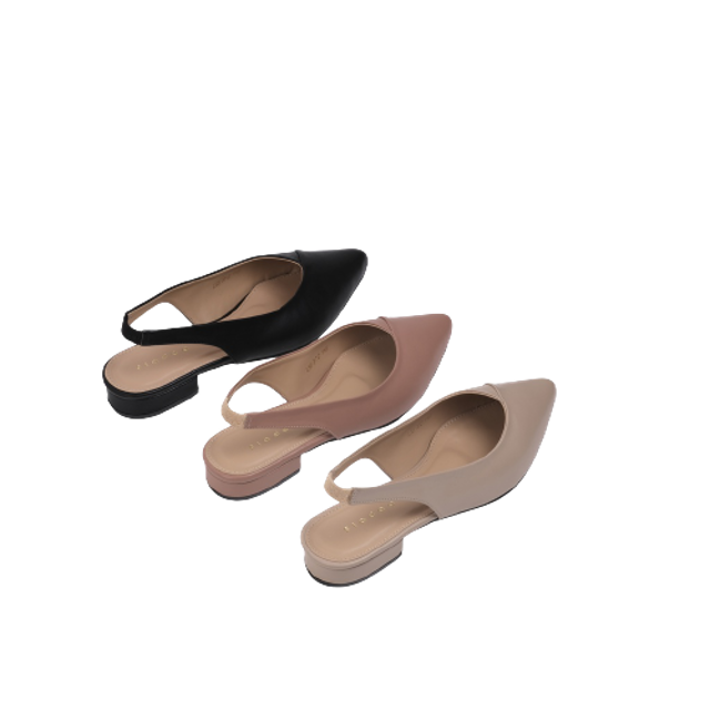 Fladeo B22 Sepatu Flat Sling Back Wanita LSB372-1WH