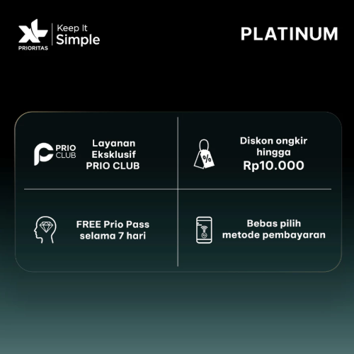 XL Axiata XL Prioritas Platinum Unlimited 100GB/bulan