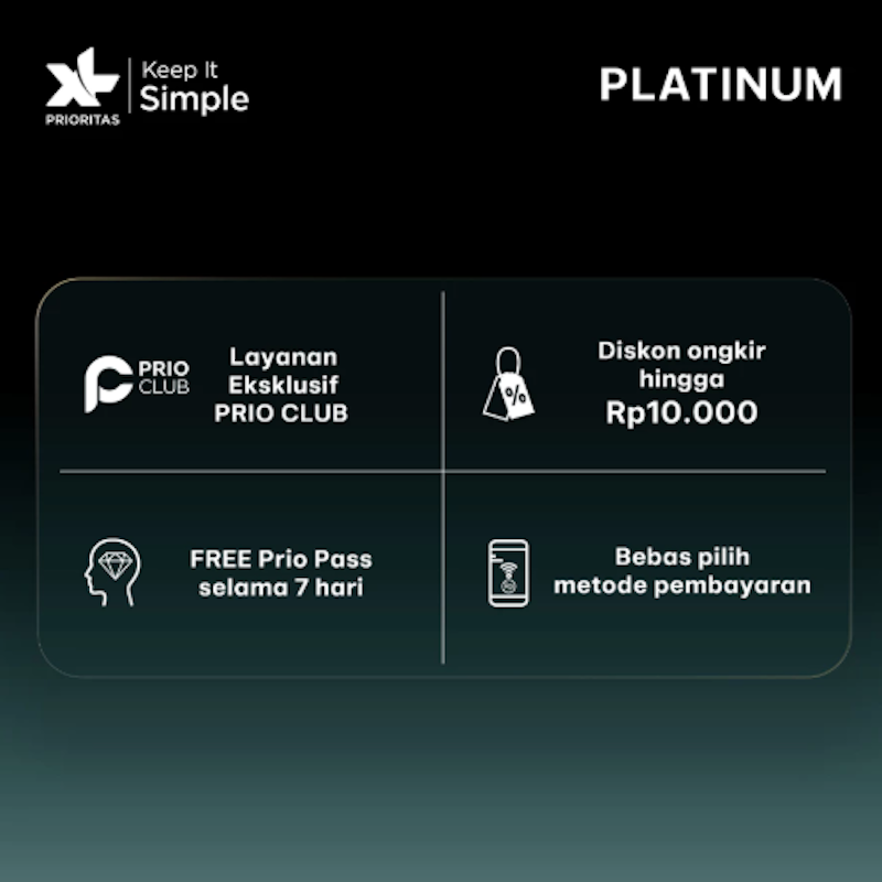 XL Prioritas Platinum Unlimited 100GB/bulan 4