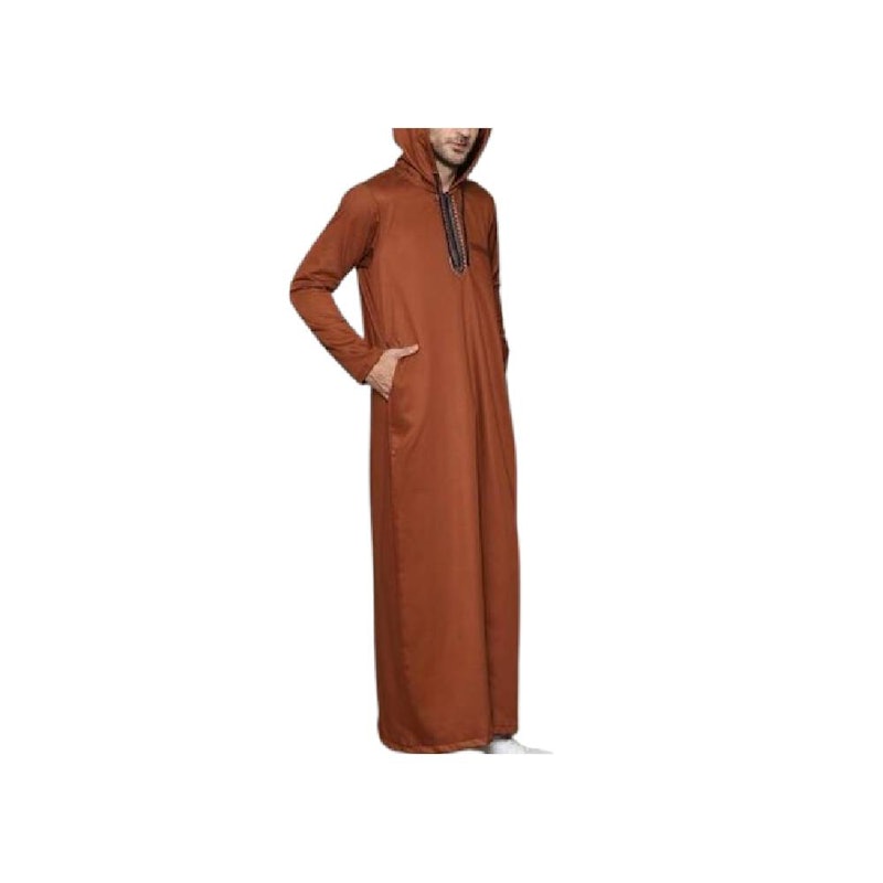 Kawan Muslim Jubah Gamis Pria Dewasa Hoodie Motif Bordir 1