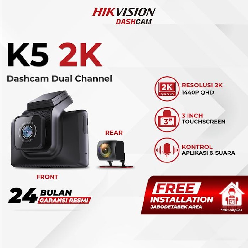 Hikvision K5 2K Dashcam Dual Channel 5