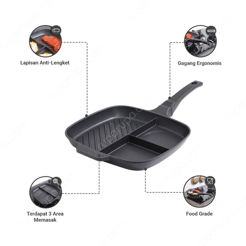 Home Center Indonesia Cooking Color Wajan Panggang 3in1
