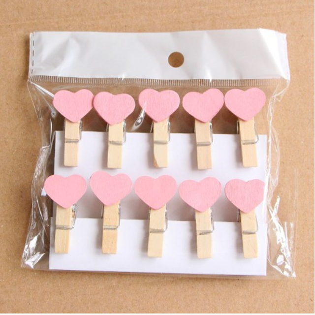 Design pub Heart Wooden Clip