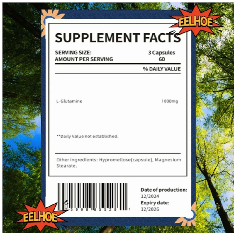 Eelhoe L-Glutamine Capsules 1000 mg 2