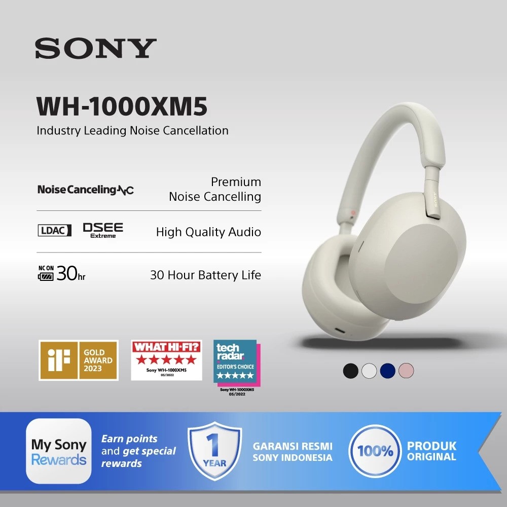 Sony Sony Headphone Noise Cancelling Nirkabel WH-1000XM5​