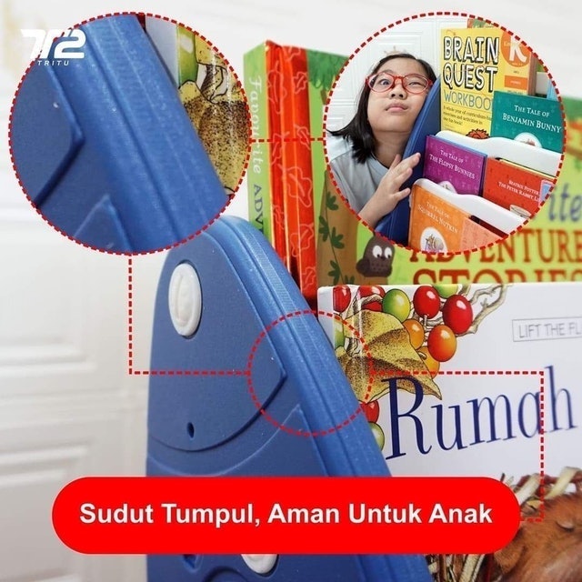 TRITU Rak Buku Anak Model Roket 