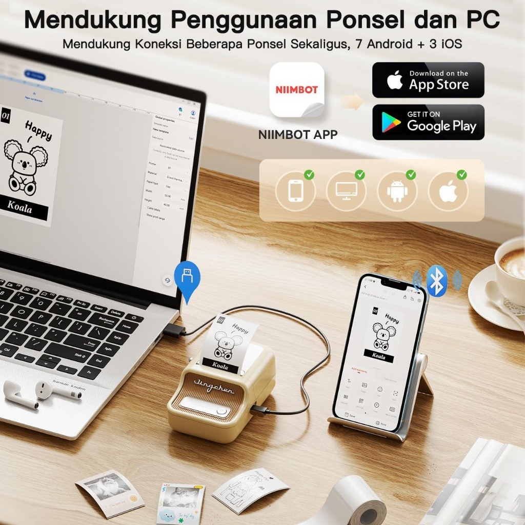 Wuhan Jingchen Intelligent Identification Technology NIIMBOT™ Printer Foto B21 Pro