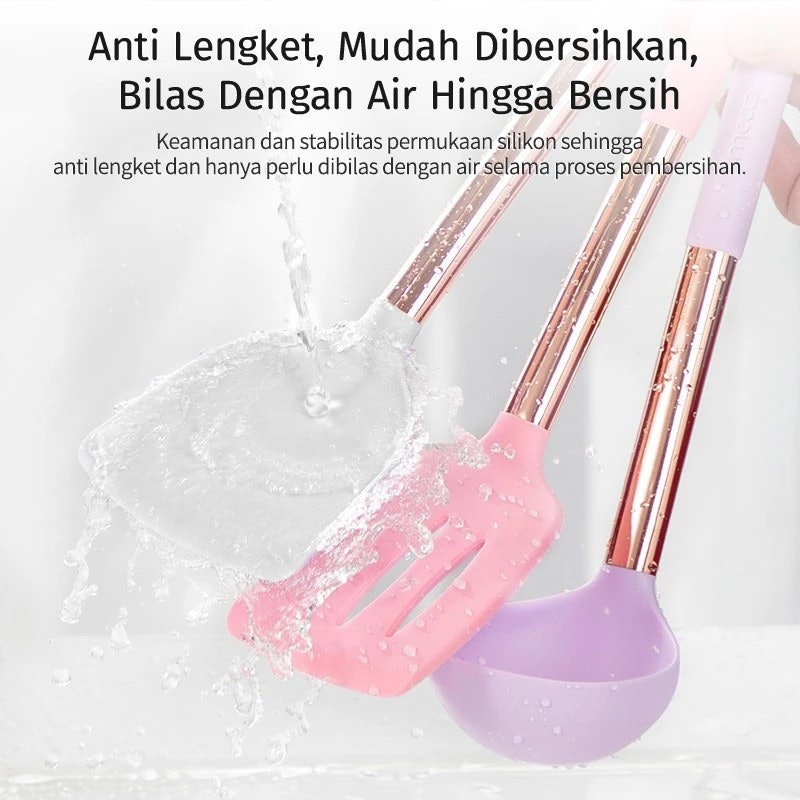 Mecoo Most Aesthetic 6-in-1 Premium Silicone Spatula Set 4