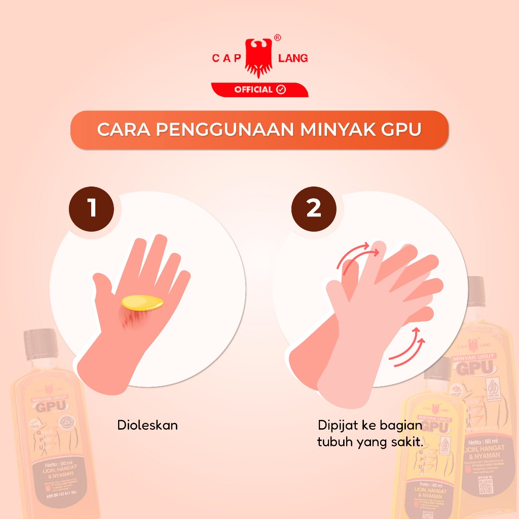 Cap Lang Minyak Urut GPU Jahe