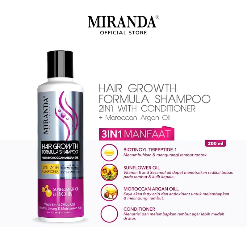 Miranda Hair Growth Biotin Shampoo 2in1 with Conditioner