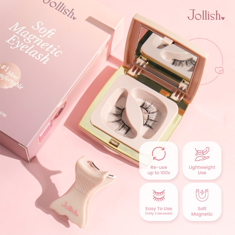  Jollish Soft Magnetic Eyelashes 01 Natural Black
