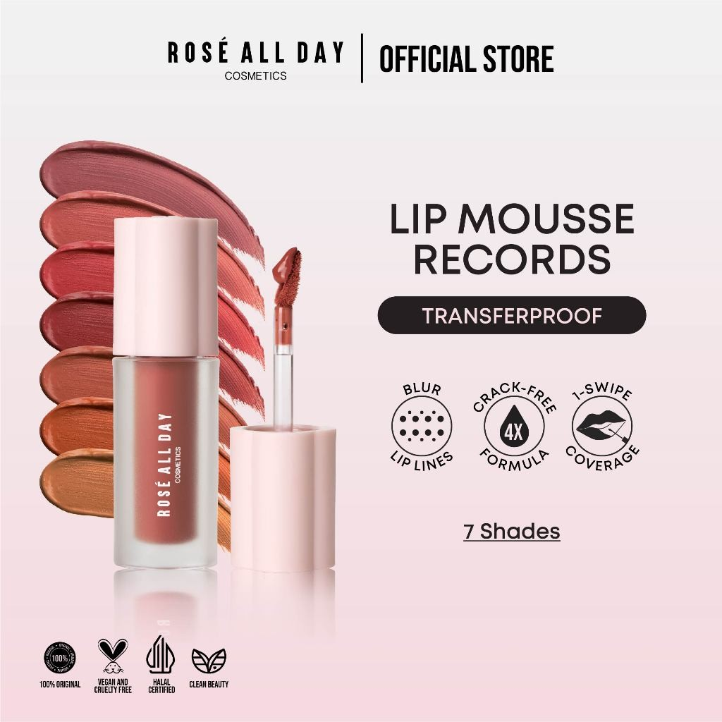 Rose Cosmetics International Rosé All Day Lip Mousse Records Sunset Tunes