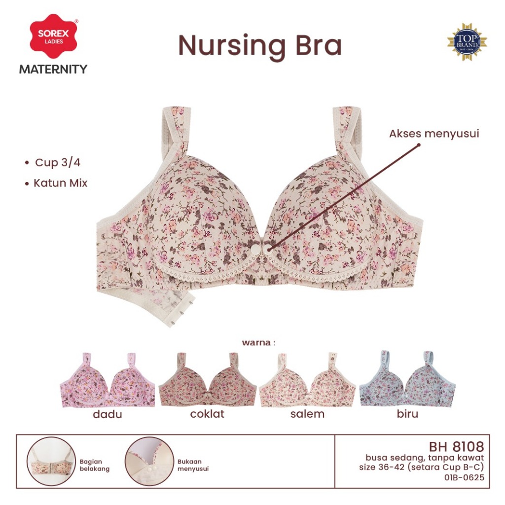 Prakarsa Jaya Sentosa Sorex Nursing Bra Motif Bunga Cup B BH 8108