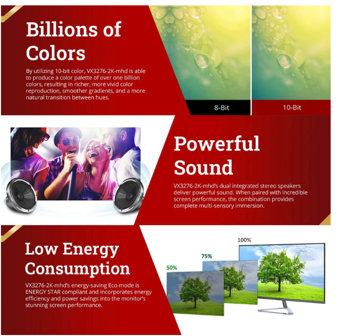 ViewSonic Corporation ViewSonic Frameless Monitor VX3276-2K-MHD-2