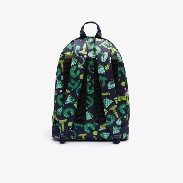 Men's Lacoste x Jeremyville Printed Canvas Zippered Backpack 3